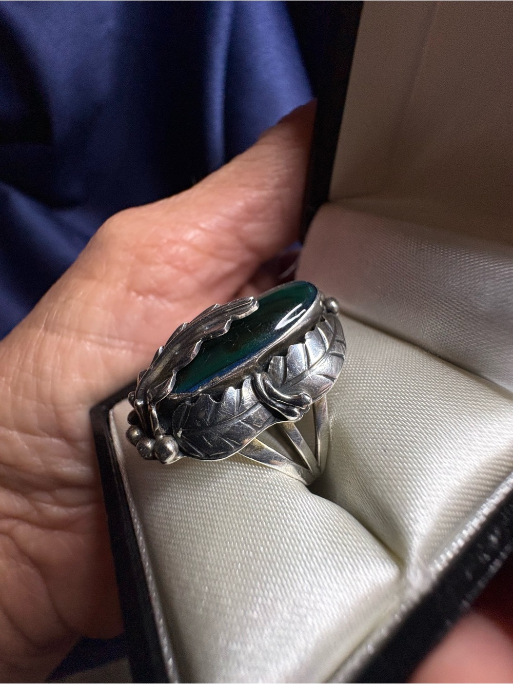 Ring Abalone Native American Signed Artisan 925 Sterling Silver - Picture 5 of 11
